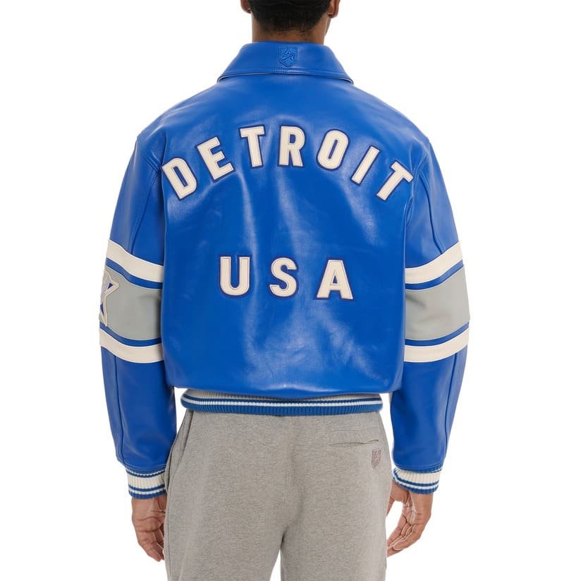 Avirex Detroit USA Leather Jacket Blue