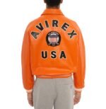 Avirex Leather Jacket Orange
