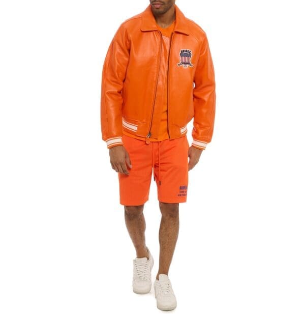 Avirex Leather Jacket Orange