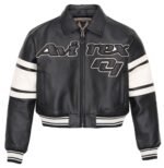 Avirex Cropped Black Icon Leather Jacket