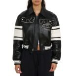 Avirex Cropped Black Icon Leather Jacket
