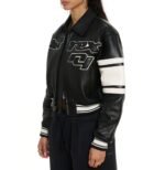 Avirex Cropped Black Icon Leather Jacket