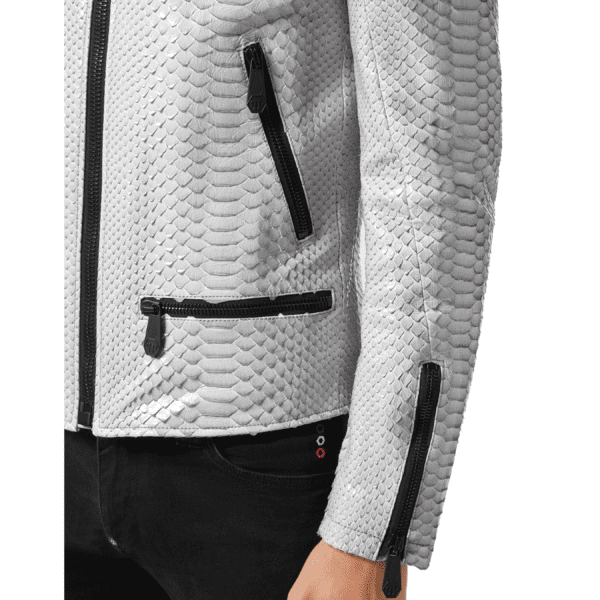 PHILIPP PLEIN PYTHON LEATHER MOTO JACKET LUXURY