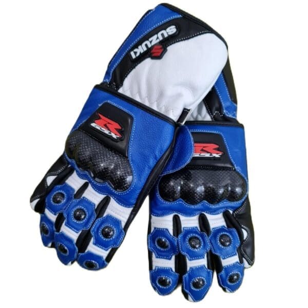 SUZUKI HAYABUSA MOTORBIKE RACING LEATHER GLOVES