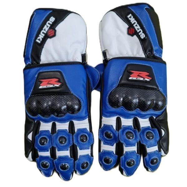 SUZUKI HAYABUSA MOTORBIKE RACING LEATHER GLOVES