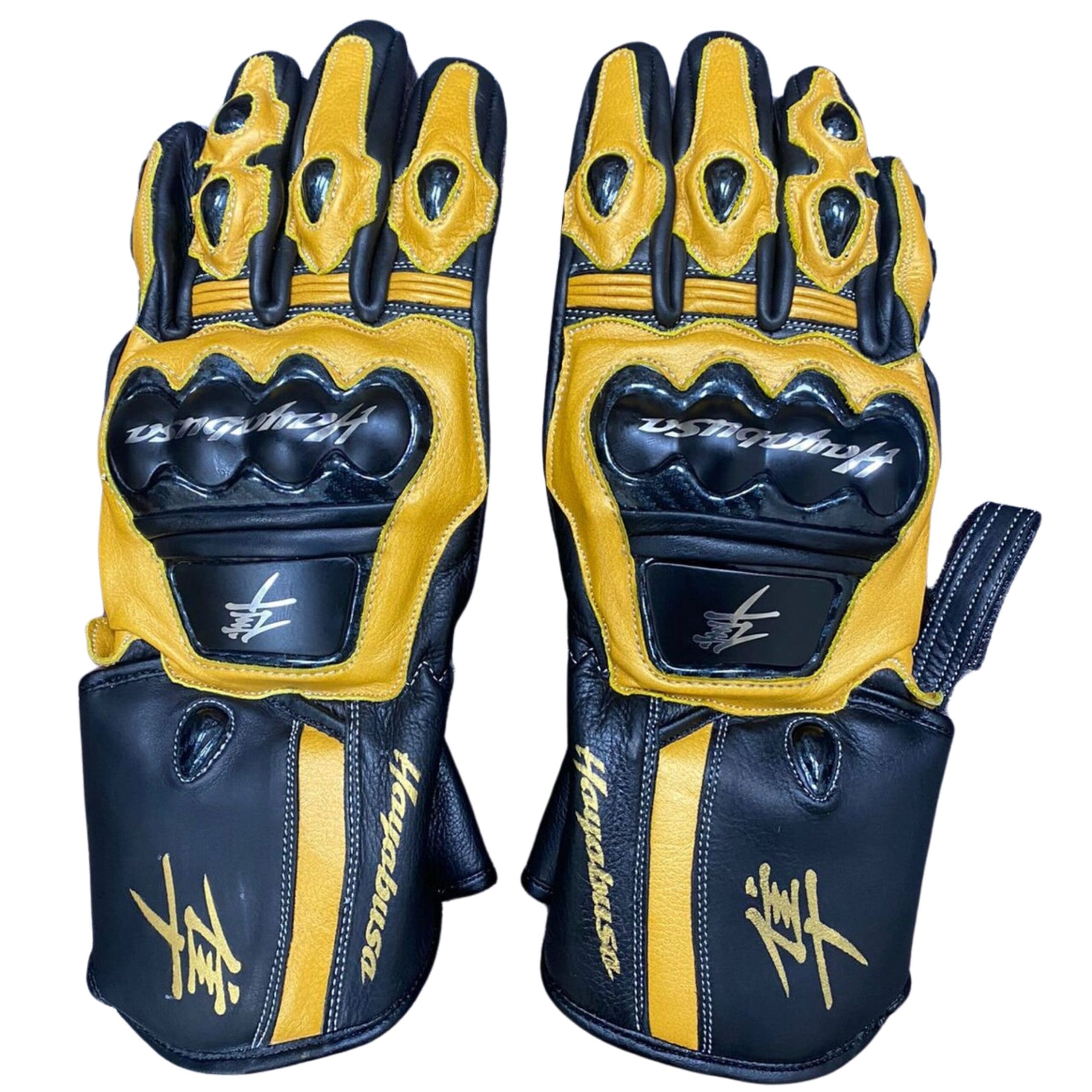 SUZUKI HAYABUSA MOTORBIKE RACING LEATHER GLOVES
