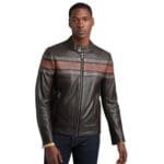DALE RETRO STRIPED LEATHER JACKET