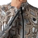 PYTHON LEATHER MOTO JACKET
