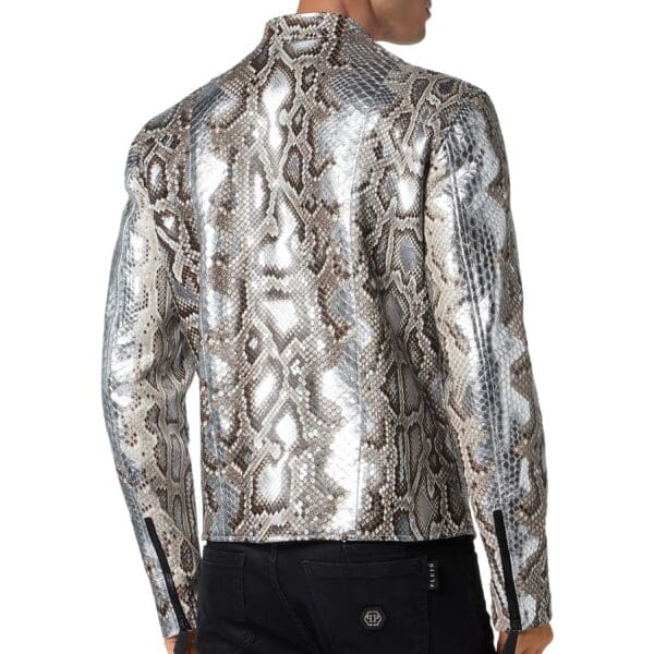 PYTHON LEATHER MOTO JACKET