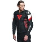 DAINESE AVRO 5 LEATHER JACKET RED LAVA