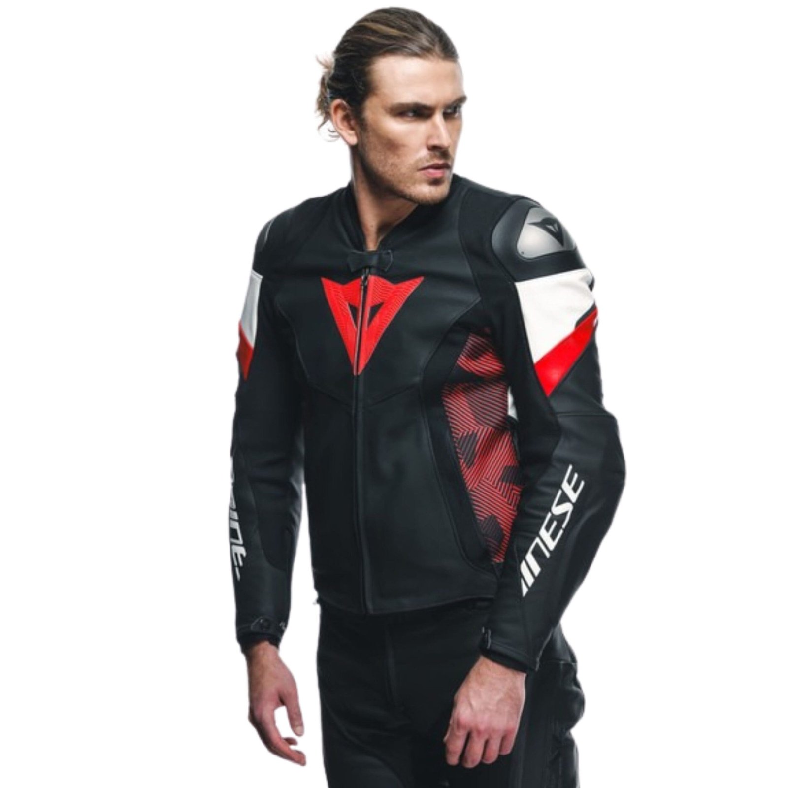 DAINESE AVRO 5 LEATHER JACKET RED LAVA