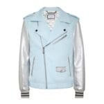 PHILIPP PLIEN WOOLEN CLOTH BIKER WITH LEATHER ARMS GRAPHIC PLEIN