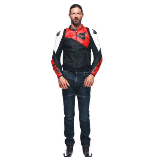 DAINESE SPORTIVA LEATHER JACKET RED LAVA