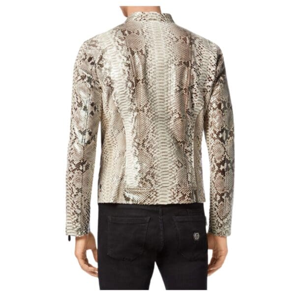 PHILIPP PLEIN PYTHON LEATHER MOTO JACKET LUXURYPYTHON LEATHER MOTO JACKET LUXURY