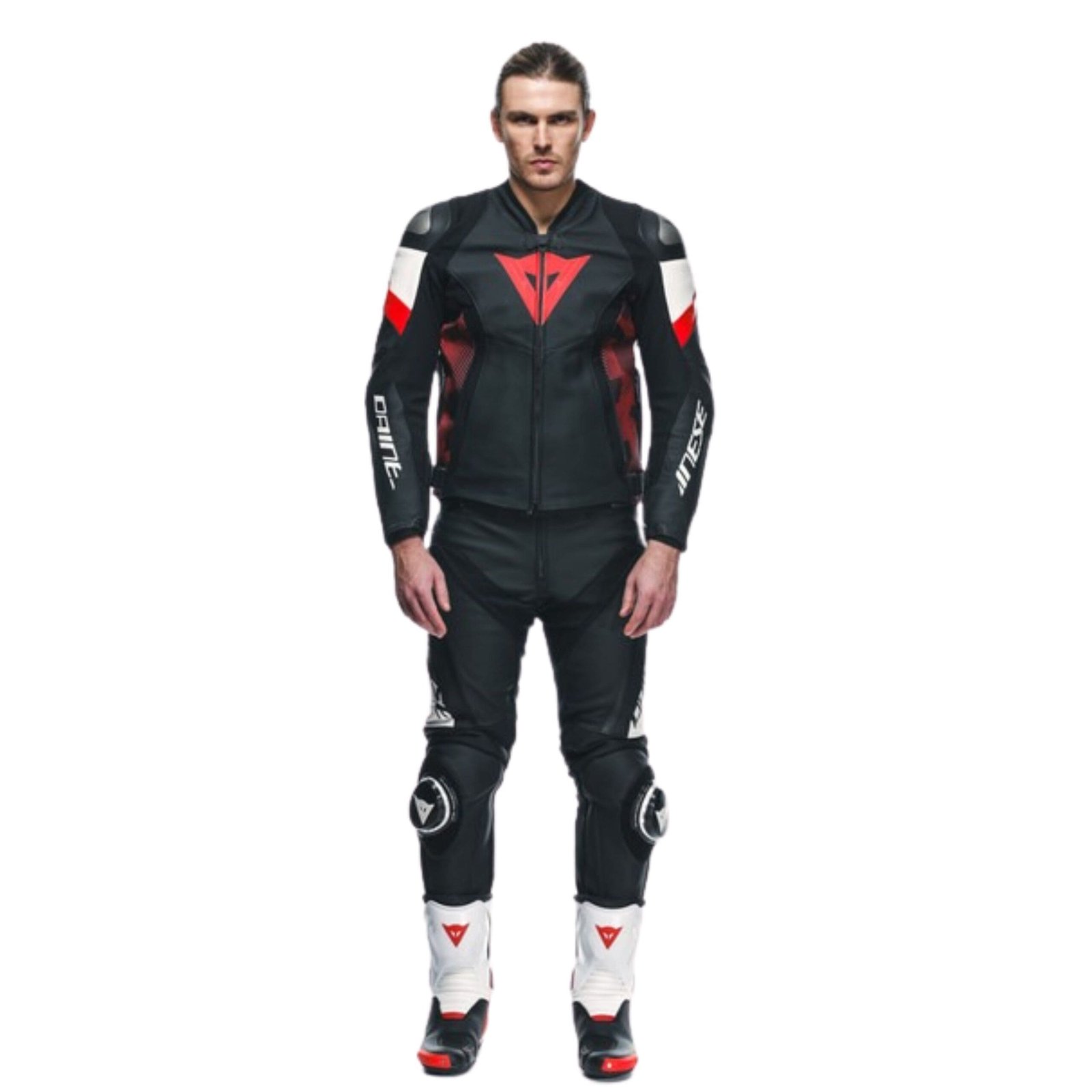 DAINESE AVRO 5 LEATHER JACKET RED LAVA