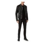 Philipp Plein LEATHER CROCODILE JACKET LUXURY