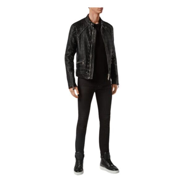 Philipp Plein LEATHER CROCODILE JACKET LUXURY