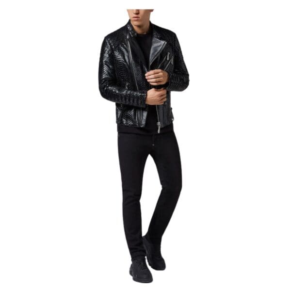 PHILIPP PLEIN LEATHER BIKER SLIM FIT LUXURY