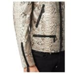 PHILIPP PLEIN PYTHON LEATHER MOTO JACKET LUXURYPYTHON LEATHER MOTO JACKET LUXURY