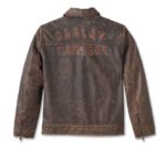 HARLEY DAVIDSON MENS GAS AND OIL LEATHER JACKET BROWN