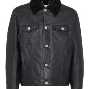 BILLIONAIRE LEATHER JACKET WITH PYTHON LUXURY