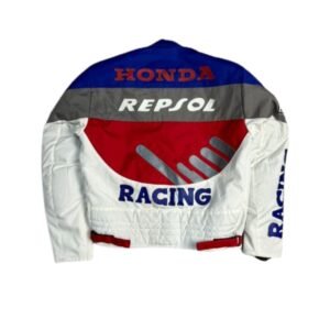 VINTAGE HONDA GENUINE LEATHER RACING JACKET STREETWEAR Y2