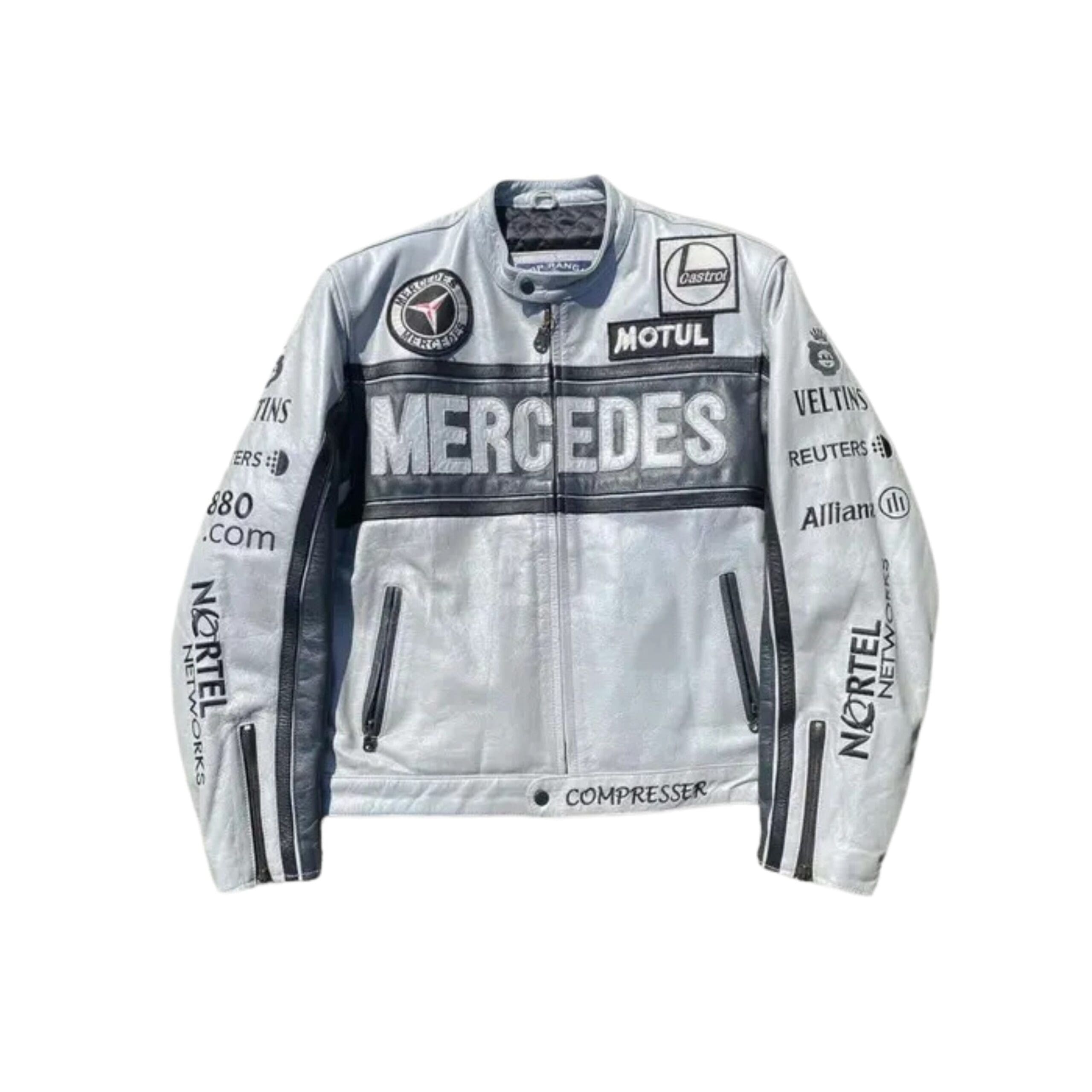 VINTAGE RARE MERCEDES RACING LEATHER JACKET