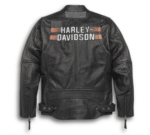 MEN’S WRIT HARLEY DAVIDSON BLACK BIKER MOTORCYCLE GENUINE LEATHER JACKET