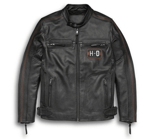 MEN’S WRIT HARLEY DAVIDSON BLACK BIKER MOTORCYCLE GENUINE LEATHER JACKET