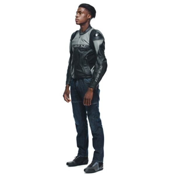 DAINESE RACING 4 LEATHER JACKET PERF GRAY