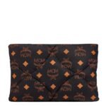 MCM LARGE AREN QUILTED POUCH IN MAXI MONOGRAM NYLON BLACK