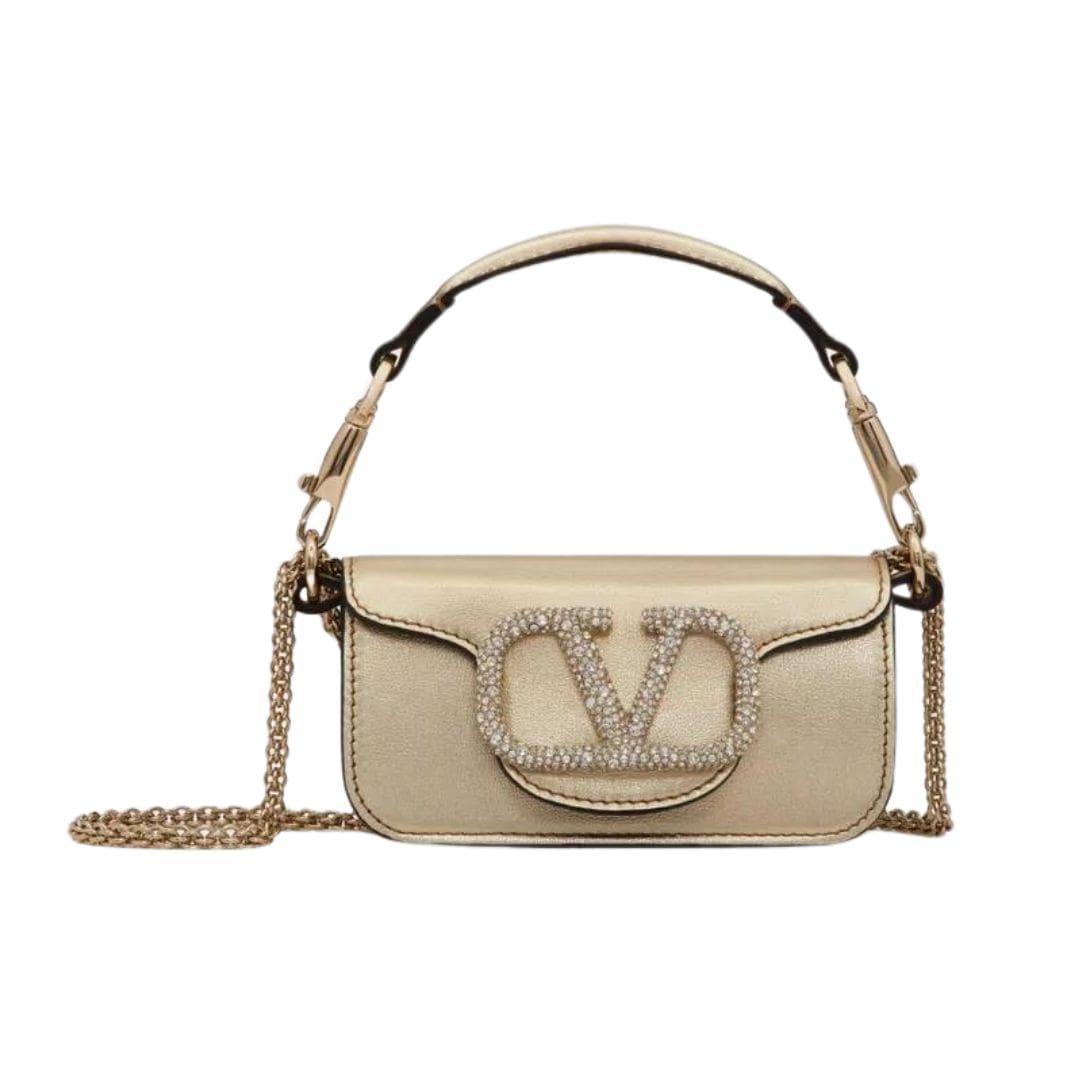 VALENTINO GARAVANI LOCÒ MICRO BAG WITH CHAIN AND JEWEL LOGO