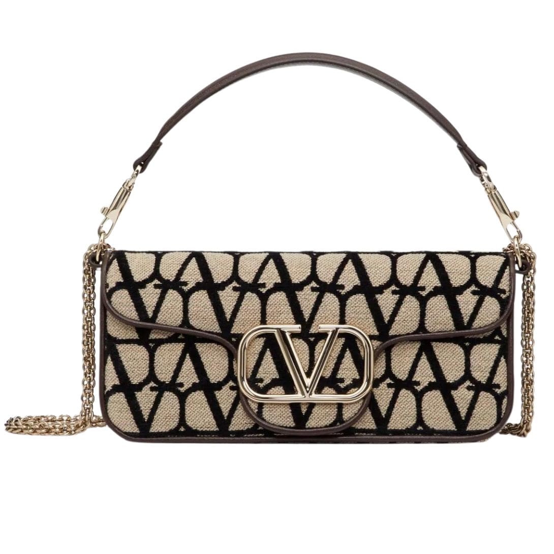 VALENTINO GARAVANI LOCÒ TOILE ICONOGRAPHE SHOULDER BAG