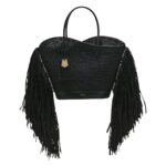 TOTE BAG WITH CUT-OUT AND FRINGES