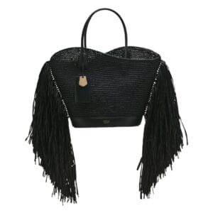 FERRAGAMO TOTE BAG WITH CUT-OUT AND FRINGES