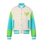 LOUIS VUITTON EMBROIDERED LEATHER MIX BLOUSON