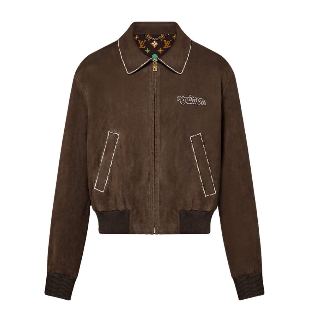 LOUIS VUITTON EMBROIDERED SUEDE CALFSKIN BOMBER