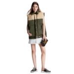 LOUIS VUITON LEATHER ACCENT SLEEVEIESS PUFFER JACKET