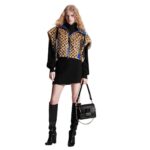 LOUIS VUITON LEATHER TRIM MONOGRAM MINK OPEN ARM JACKET