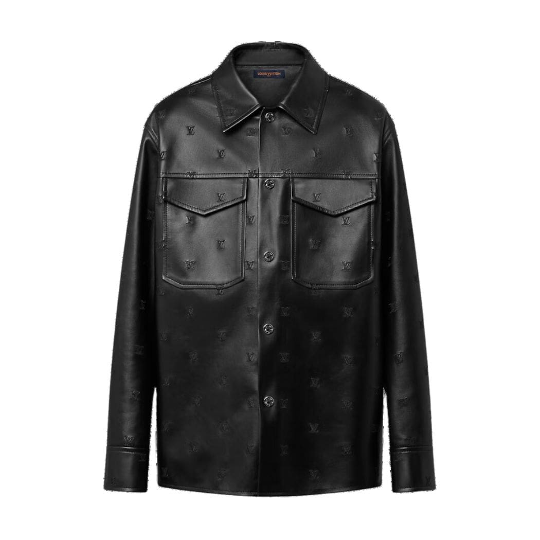 LOUIS VUITTON EMBROIDERED LEATHER MIX BLOUSON