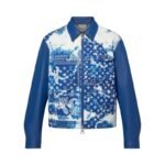 LOUIS VUITTON MONOGRAM BANDANA MIX LEATHER DENIM BLOUSON
