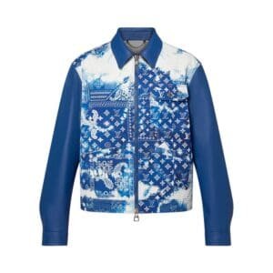 LOUIS VUITTON MONOGRAM BANDANA MIX LEATHER DENIM BLOUSON