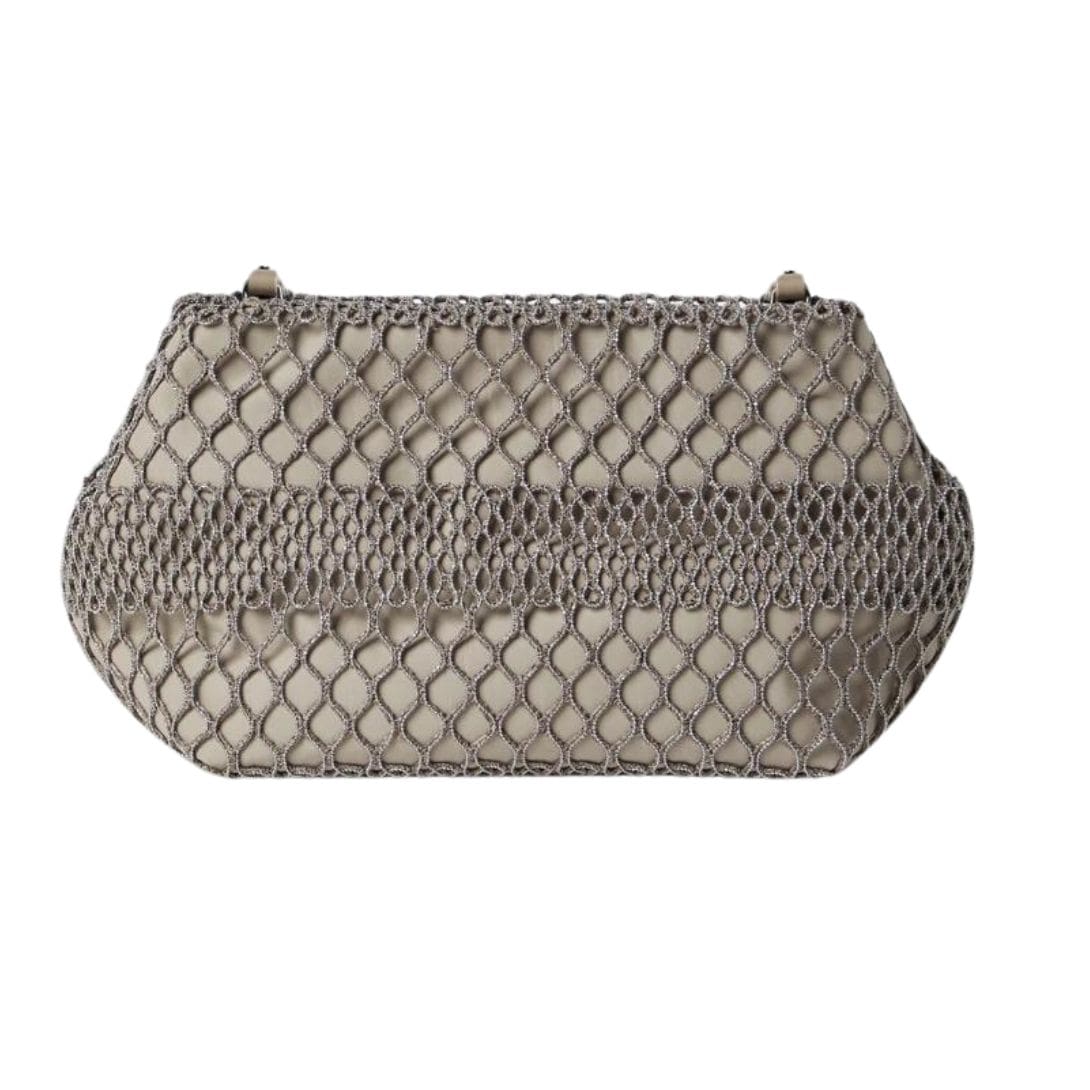 BRUNELLO CUCINELLI PRECIOUS NET EMBROIDERY BAG