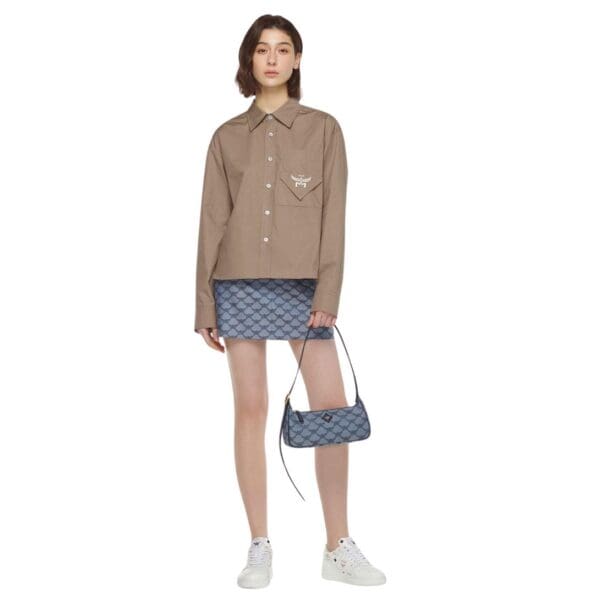 MCM HIMMEL SHOULDER BAG IN LAURETOS JACQUARD