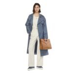 MEDIUM DIAMOND TOTE IN VISETOS LEATHER MIX COGNAC