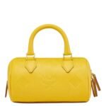MCM Small Ella Boston Bag in Maxi Monogram Leather Yellow|Old Gold
