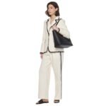 MCM MEDIUM HIMMEL SHOPPER IN EMBOSSED LOGO LEATHER BLACK