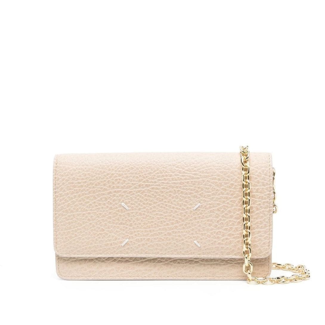 MAISON MARGIELA FOUR-STITCH LEATHER WALLET-ON-CHAIN