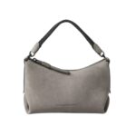 BRUNELLO CUCINELLI SUEDE BAG WITH PRECIOUS BRAIDED HANDLE