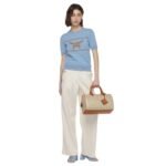 MCM MEDIUM ELLA BOSTON BAG IN LAURETOS BEIGE